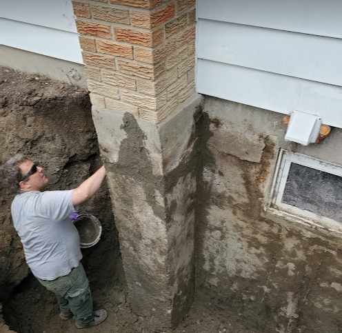 Parging a chimney